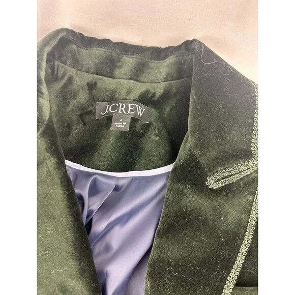 J.Crew Alexandra Velvet Blazer Italian Formal Holidays Lux CF274 Emerald Green 4 - Picture 8 of 10